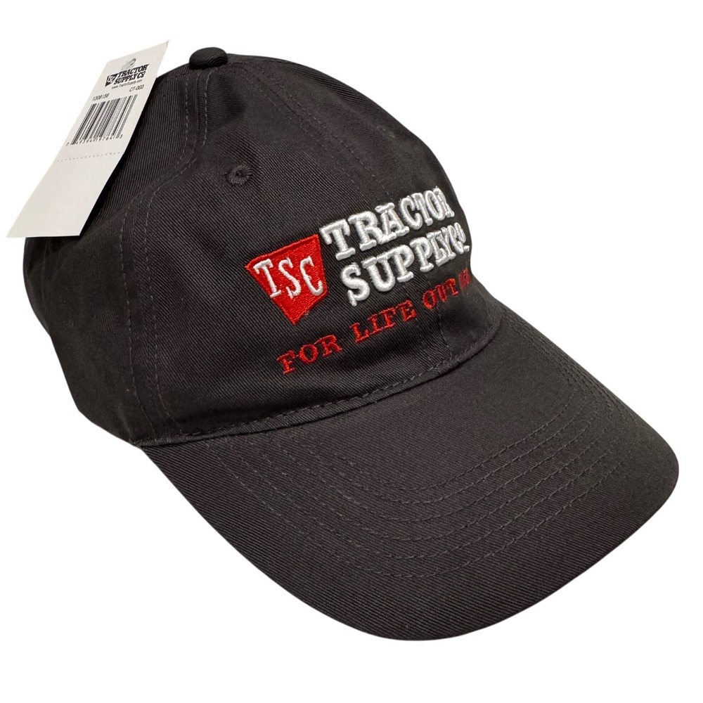 Tractor Supply Co Hat‎ Mens Black Red Embroidered For Life Out Here Baseball Cap